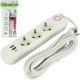Подовжувач електричний з вимикачем 3 розетки 2 USB 1 Type-C кабель 5 м 496