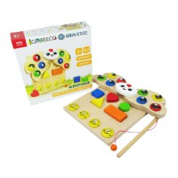 Гра Магнітний сортер Квочка дерев'яна 2в1 IGROTECO 900637