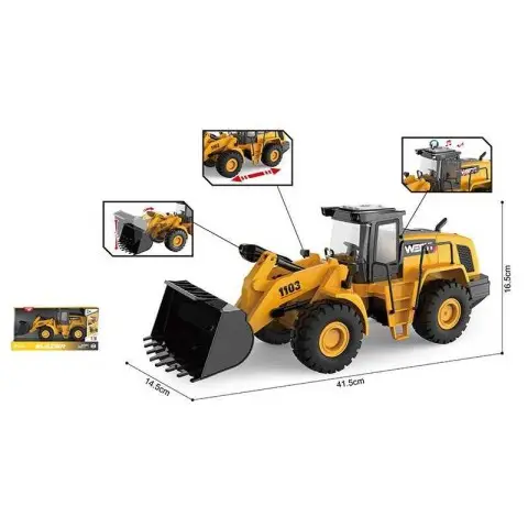 Спецтехніка Екскаватор, звук, підсвічування, інерція, гумові колеса, масштаб 1:10