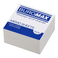 Блок білого паперу для нотаток Jobmax, 90x90x40 мм, 500 аркушів, несклеєний