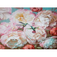 Алмазна картина Ніжність піонів HX085, 30x40 см