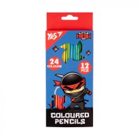 Олівці кольорові Yes Ninja, 12/24 кольори, синьо-червоний