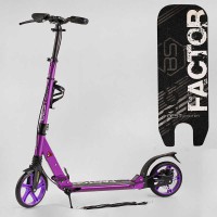 Самокат алюмінієвий Best Scooter Factor, ручне дискове гальмо, PU колеса 200 мм, 2 амортизатори, підсклянник BS-54065