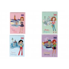 Блокнот на пружині travel girls, а6, 40 арк. Карт. Обкл. Kids line