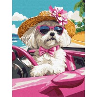 Набір для розпису по номерах Рожева машина, Ideyka, 30x40 см, КНО6738