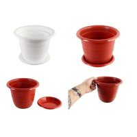 Горщик для квітів з підставкою круглий діаметр 16 см, 2 л