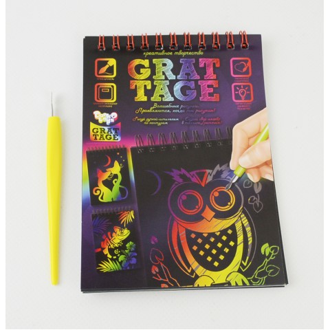Креативна творчість Блокнот з гравюрами Grattage, А6, малий, Danko Toys