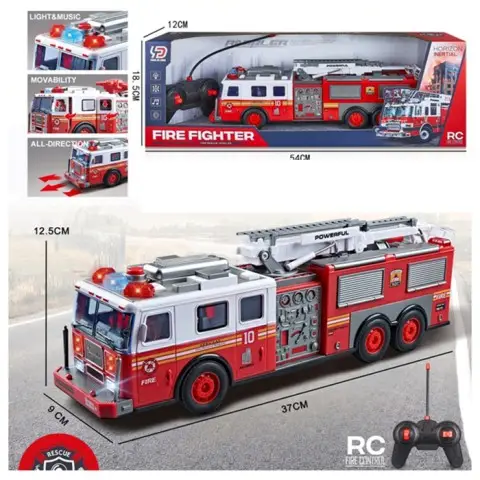 Р/К пожежна машина 39 см звук світло гумові колеса рухливі деталі 708A