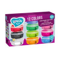 Набір з легким пластиліном, 12 кольорів, у стаканах, TM Lovin