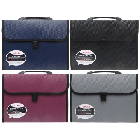 Папка-портфель ПВХ з 13 файлами, 32x26x3 см, DL-5255 (В асортименті)