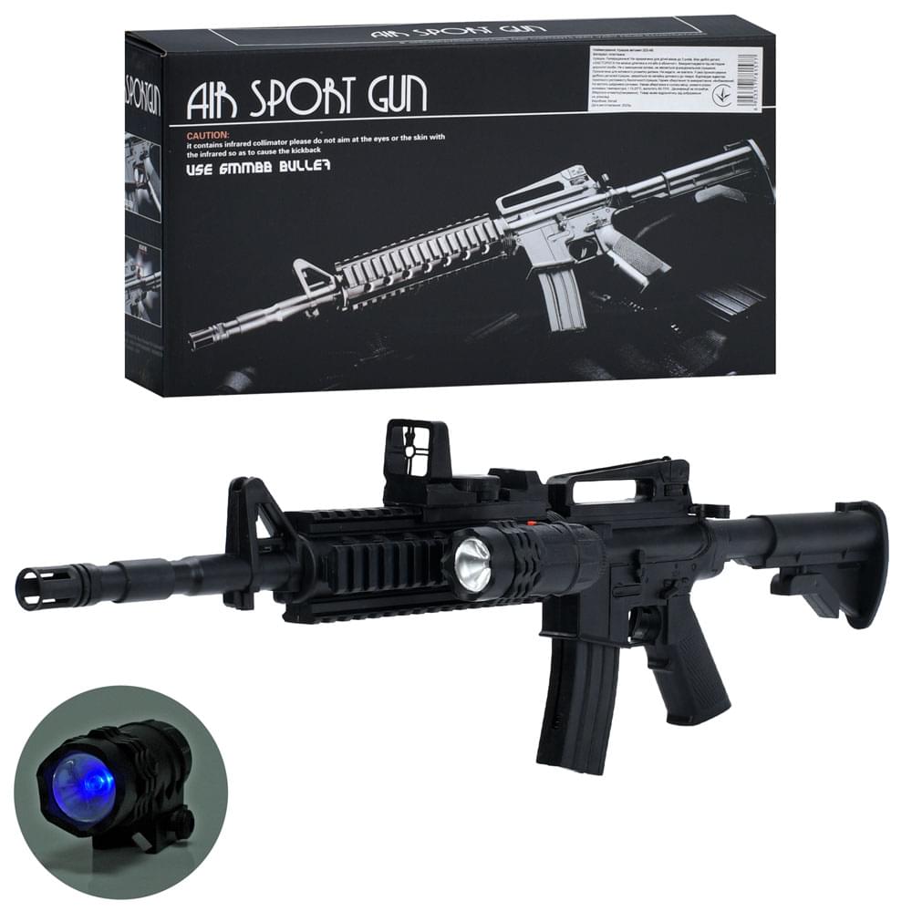 Автомат 62см, пластикові кулі, світло, бат(табл), в кор-ці, 28-15-6см /30/