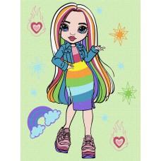Картина за номерами для дітей "Rainbow High Amaya Raine" Ideyka 30х40 см КНО1236