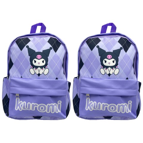 Рюкзак дитячий із тканини Зайчик Kuromi-ромбік, 32x24x13 см, 5831