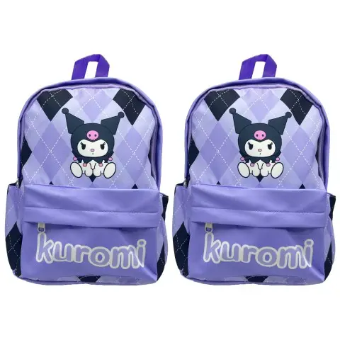 Рюкзак дитячий із тканини Зайчик Kuromi-ромбік, 32x24x13 см, 5831