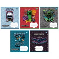 Зошити учнівські 12 аркушів лінія Yes Minecraft Heroes, 25 шт. в упаковці