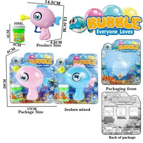 Пістолет з мильними бульбашками, механічний, з мильним розчином (В асортименті) JNH852