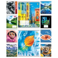 Зошити учнівські 48 аркушів лінія Люкс Мікс 1, 10 шт. в упаковці