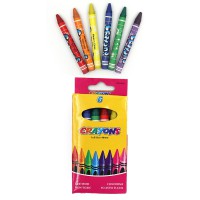 Крейда воскова Crayons, 6 кольорів, 0.9 мм, з етикеткою