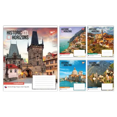 Зошити учнівські 60 аркушів лінія Yes Historic Horizons, 10 шт. в упаковці