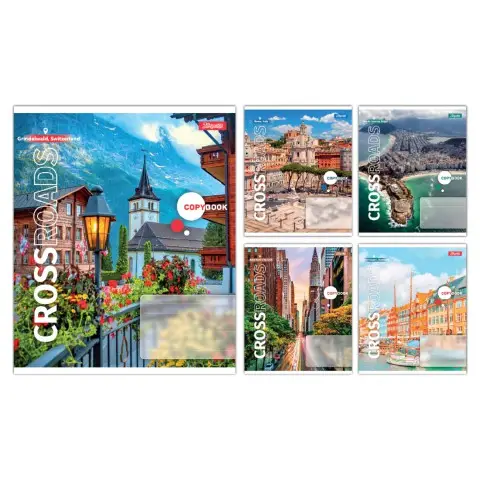 Тетради ученические 96 листов клетка 1B Crossroads, 5 шт. в упаковке