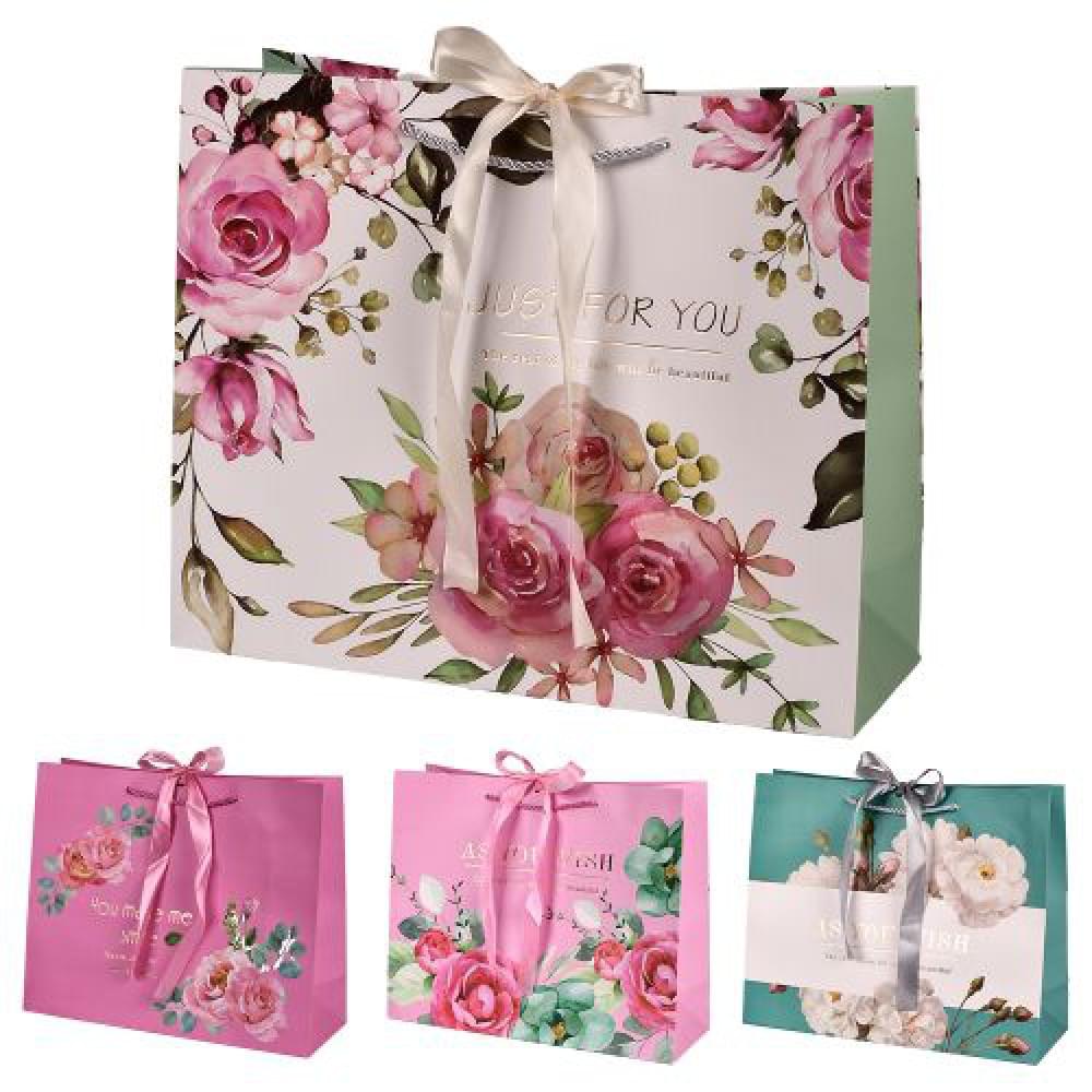 Пакет подарунковий паперовий S "Best wishes" 23*17*10см R98511-S, ціна за 6 шт. /720/