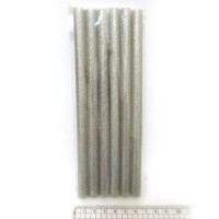 Клей-стрижні для клейового пістолета, Silver, 18 х 1.1 см, глітер, 6 шт. в упаковці