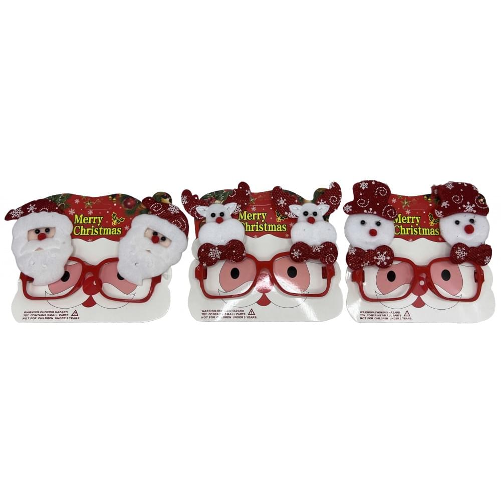 Окуляри новорічні "Д.Мороз, Сніговик, Олень" 3в.(40*12)
