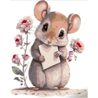 Набір для розпису по номерах Мишеня з листом, Strateg, 30x40 см, SS6682