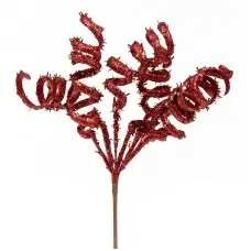 Гілка декоративна Yes! Fun Спіралі червоні з глітером, 21 см