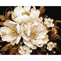 Набір для розпису по номерах Біла ніжність з фарбами металік extra, 40x50 см, КНО3271