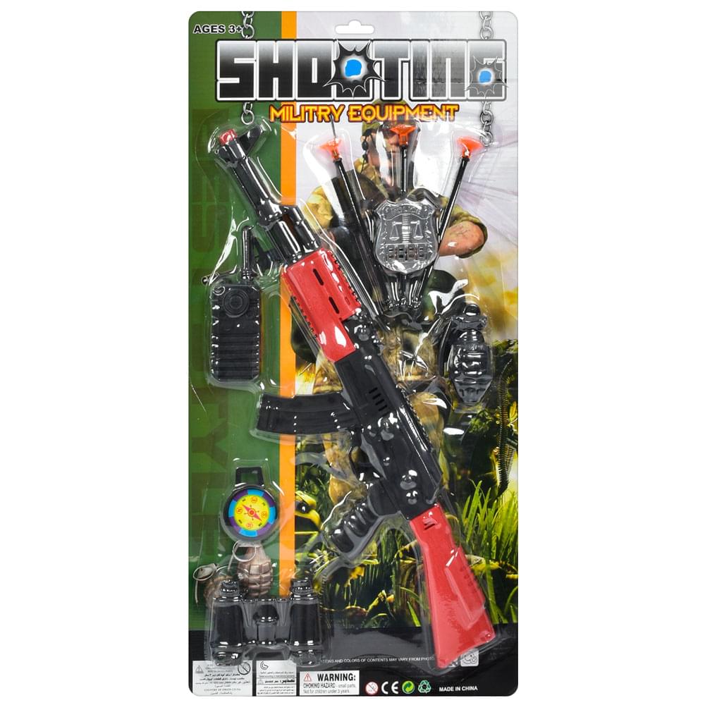 Набір зі зброєю автомат 47см, рація, бінокль, кулі-присоски 3шт,на листі 57-28,5-4см /54/