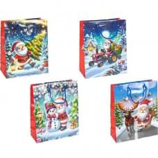 Пакет подарунковий "Новий Рік" 18х21,5х8см 2576-1, ціна за 6 шт. //