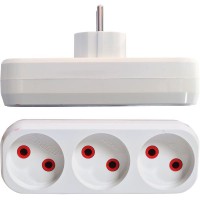 Трійник електричний білий Morke M23