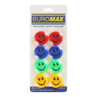 Комплект магнітів Смайлик кольоровий, 8 шт., 30 мм