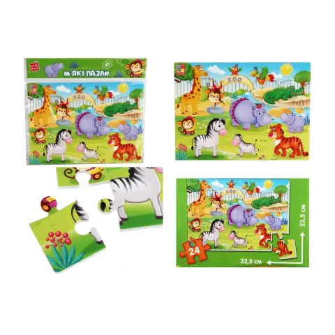Гра розвиваюча Vladi Toys м’які пазли А4 Малюк зможе Зоопарк (укр)