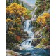 Алмазна мозаїка на підрамнику Під водоспадом осені Ideyka 40×50 см AMO20004