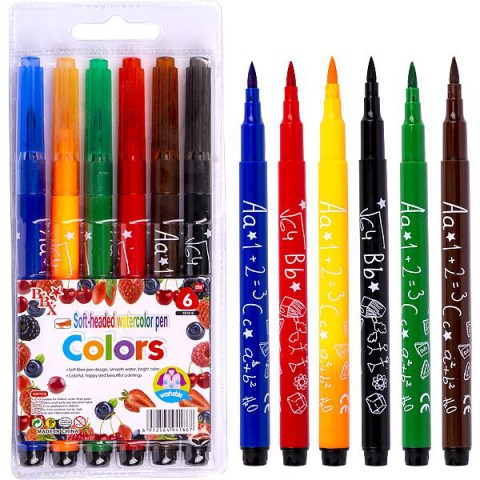 Фломастер-пензлик Colors, 6 кольорів, 1818-6