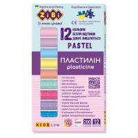 Пластилін Pastel KIDS Line, 12 кольорів, 200 г, ZB.6240