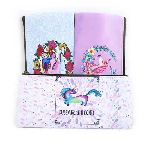 Пенал плоский Единорог, 1 отделение, 20x9 см (в ассортименте)