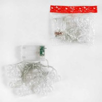 Гірлянда Сніжні кульки на батарейках, жовте світло, світлові ефекти