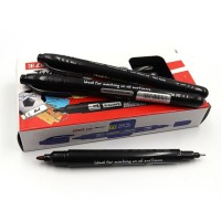 Маркер перманентний двосторонній Luxor Twin 150, 0.7-1 мм, чорний, 12 шт. в упаковці