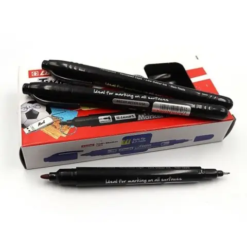 Маркер перманентний двосторонній Luxor Twin 150, 0.7-1 мм, чорний, 12 шт. в упаковці