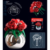 Конструктор SLUBAN Квіти у вазі Троянди, 16.15 см, 22.5x24x8 см