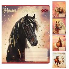 Зошити учнівські 24 аркуша клітинка KIDS LINE HORSES, 20 шт. в упаковці