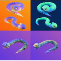 3D Іграшка Змія, 25 см, рухлива, відкриває рот