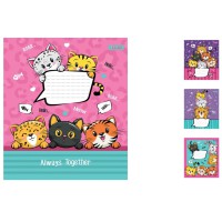 Зошити учнівські 12 аркушів лінія. 1В Cute kittens, 25 шт. в упаковці