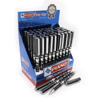 Ручка масляна Piano, металева, чорна, 50 шт.