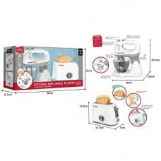 Кухонний набір тостер, блендер, муляжі їжі, рухливі елементи, в кор. /12/