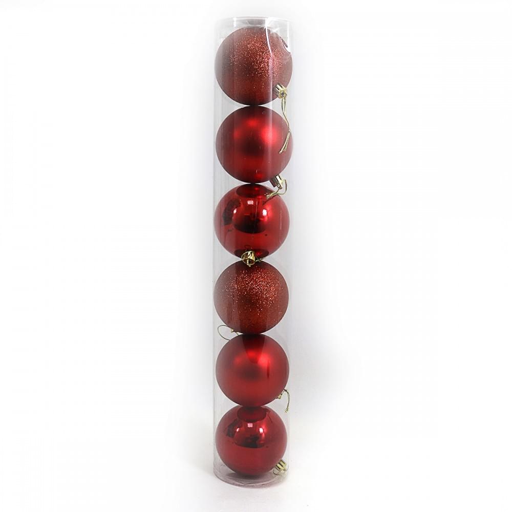 Набор шар. тубус "RED" 6см, 6шт., PVC 1шт/этик