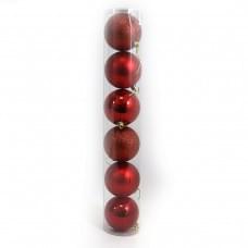 Набор шар. тубус "RED" 6см, 6шт., PVC 1шт/этик